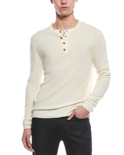 Weatherproof Vintage Vertical Stitch Henley Shirt In White