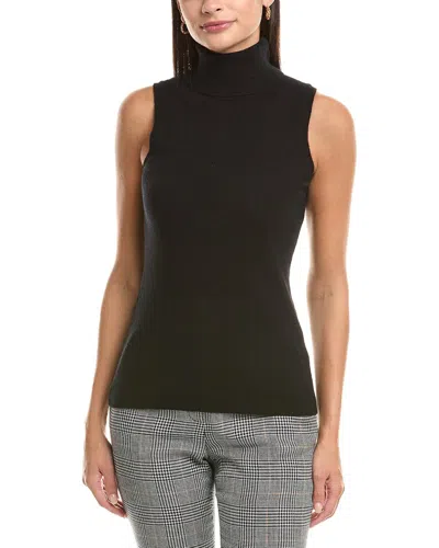 Incashmere Turtleneck Cashmere Tank Sweater In Black