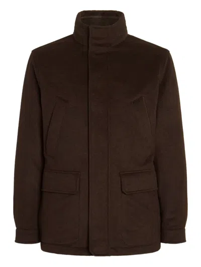 Zegna Oasi Cashmere Elements Car Coat In Brown