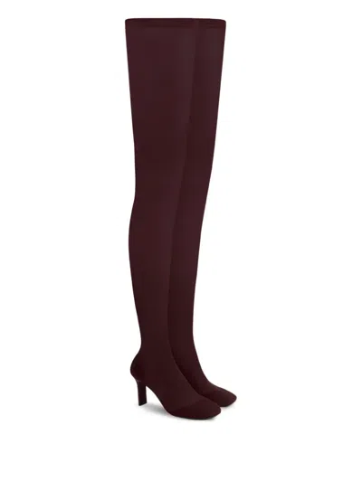 Courrèges Square-toe Mesh Over-the-knee Boots In Multi