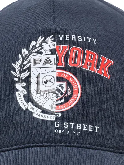 Marc Jacobs Varsity Printed Cap In Blue