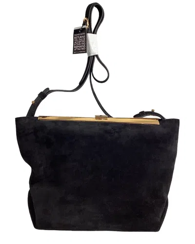 Khaite Augusta Crossbody Bag In Black Suede In Black