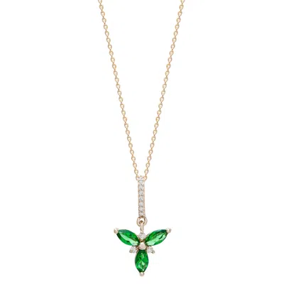 Miki & Jane Women's Green Emerald Flower & Diamond Accent Pendant In Green