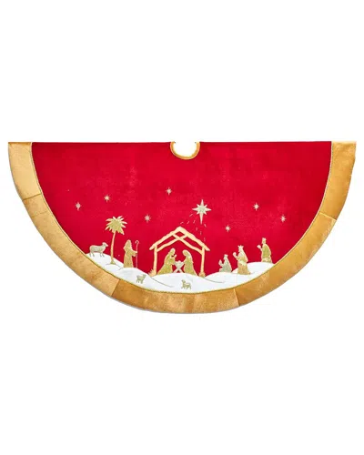 Kurt Adler Tree Skirt In Red