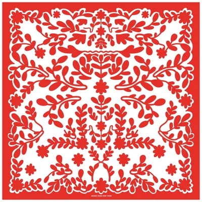 Jessie Zhao New York Double Sided Silk Scarf Red Blessing In Multi