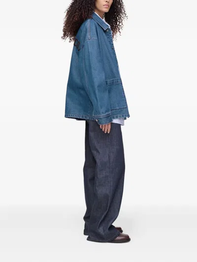 Marc Jacobs Embroidered-patch Denim Jacket In Blue