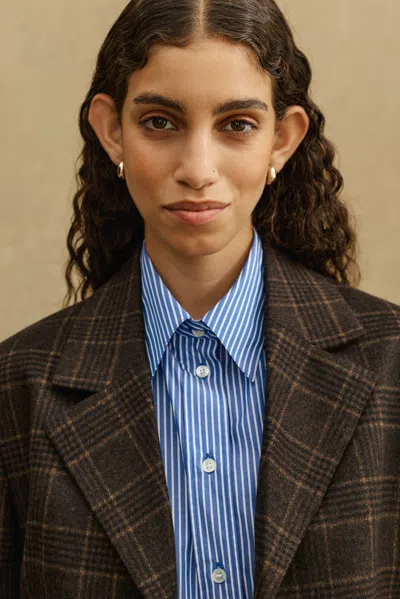 A Days March Ava Checked Wool Blazer In Brown