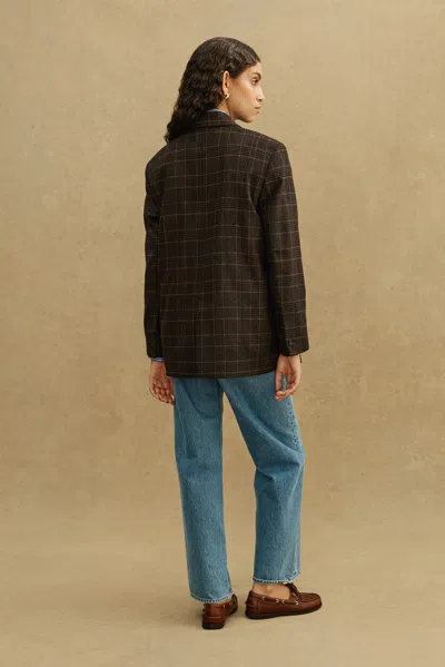A Days March Ava Checked Wool Blazer In Brown