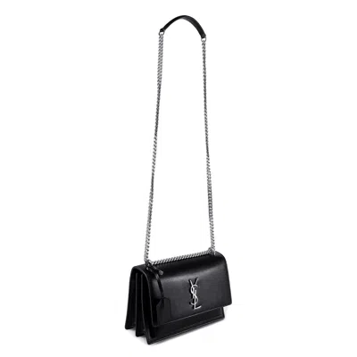 Saint Laurent Sunset Shoulder Bag In Black