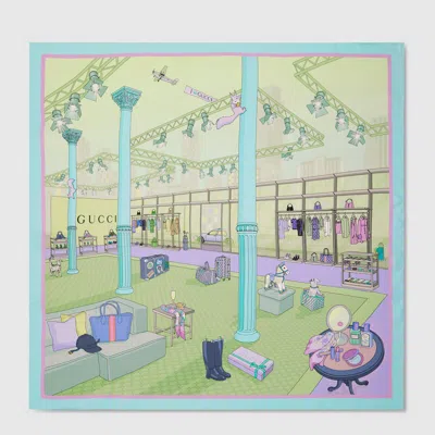 Gucci Printed Silk Twill Carré In Multi