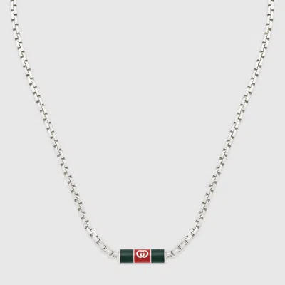 Gucci Necklace With Web Detail In Silver
