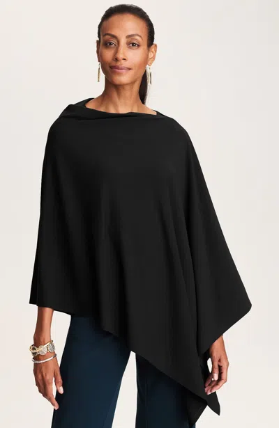Jjill J.jill Wearever Asymmetric Poncho In Black