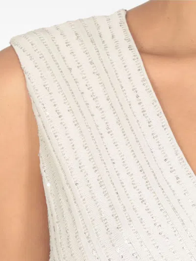 D Exterior D.exterior Beige Pleated Maxi Dress In White