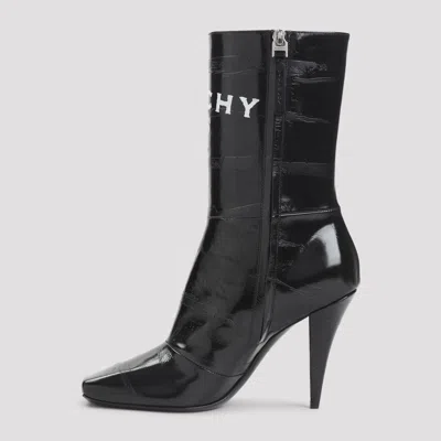 Givenchy Sliced Square Patent Leather Ankle Boots In Black
