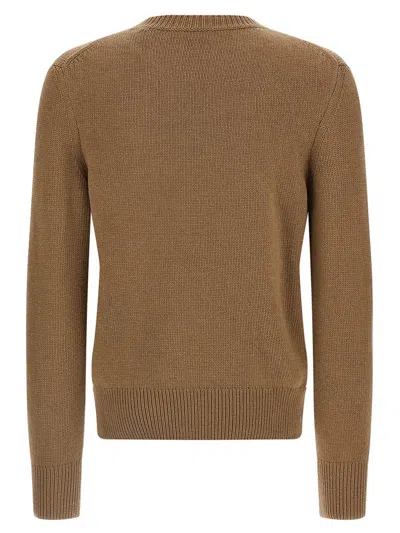 Burberry Wool And Cashmere Pullover With Ekd In Brown