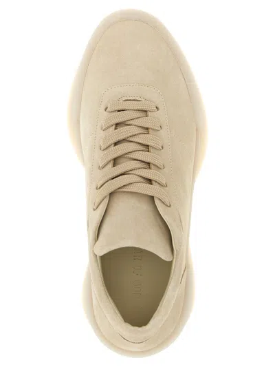 Fear Of God Low Top Suede Sneakers With Rubber Sole In Gold