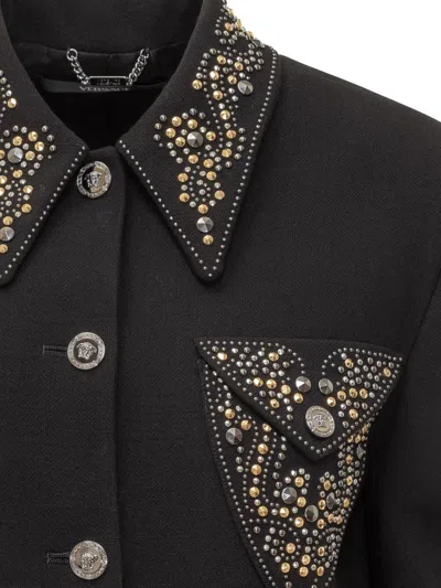 Versace Blazer Informal In Crepe Di Lana Light Weight In Multi