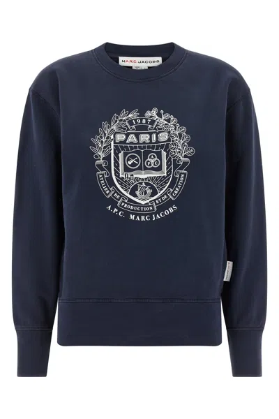 Apc The Mens Paris Crewneck Marc Jacobs In Blue