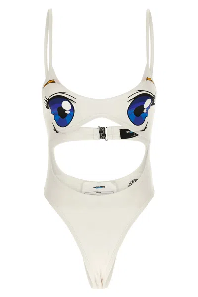 Dsquared2 X Better Print Cutout Bodysuit In White