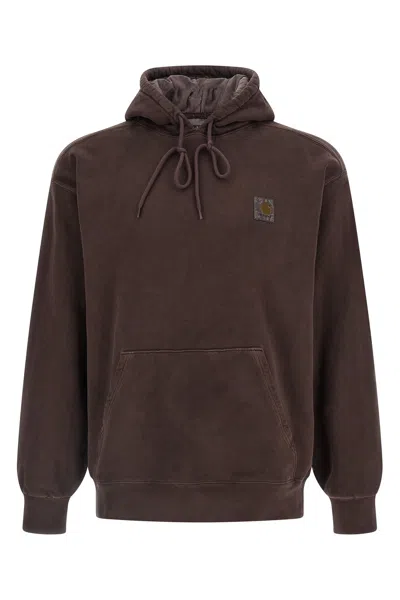 Carhartt Hoodie With Drawstring And Kangaroo Pocket In Burgundy