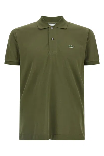 Lacoste Polo Shirt With Logo Patch And Short Sleeves In Green