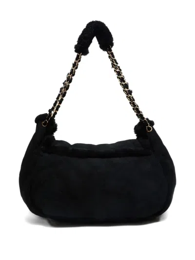 Pre-owned Chanel 2004-2005 Quilted Mouton Shoulder Bag In Black