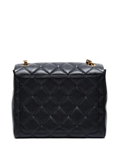 Pre-owned Chanel 1996-1997 Matelassé Square Shoulder Bag In Black
