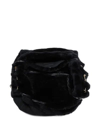 Pre-owned Chanel 2004-2005 Quilted Mouton Shoulder Bag In Black