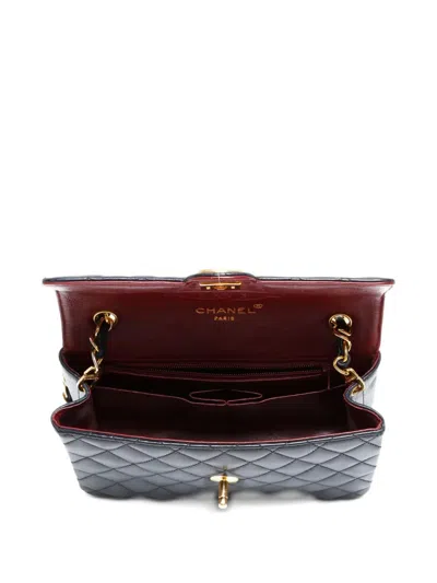 Pre-owned Chanel 1989-1991 Quilted Chain Small Classic Flap Shoulder Bag In Black