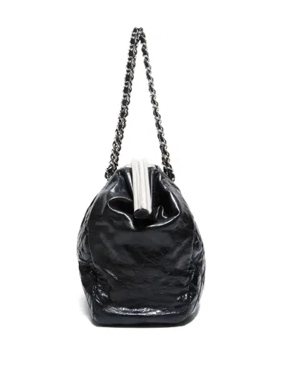 Pre-owned Chanel 2009-2010 Chain Quilted Shoulder Bag In Black