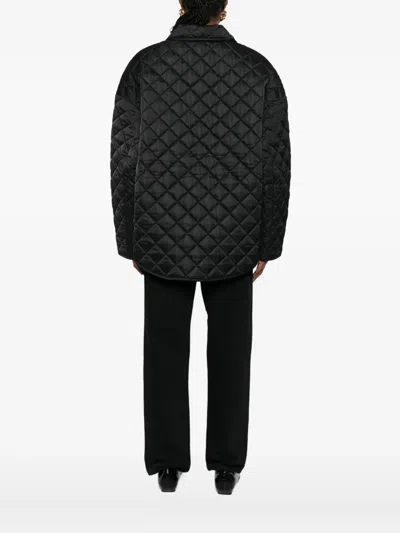 Totême Quilted Jacket Collared Neck Long Sleeves In Black