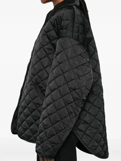 Totême Quilted Jacket Collared Neck Long Sleeves In Black