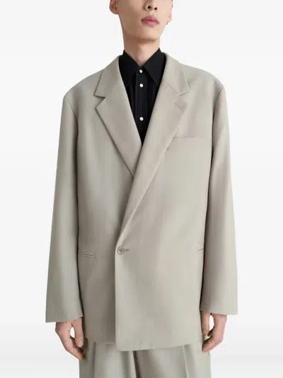 Lemaire Double-breasted Tailored Blazer In Neutral