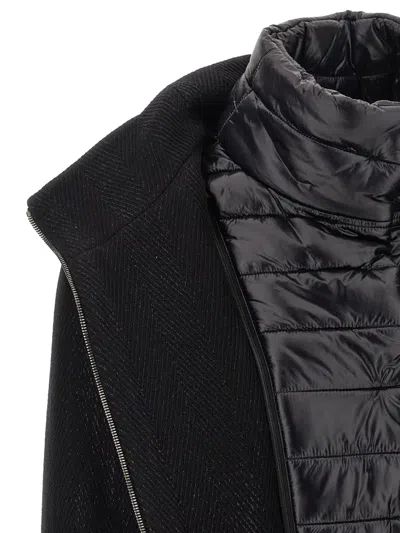 Herno Virgin Wool Coat With High Neck In Black