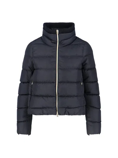 Herno Quilted High Collar Casual Jacket In Black