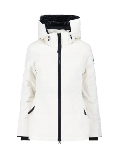 Canada Goose Hooded Jacket With Side Pockets And Cuffs In White