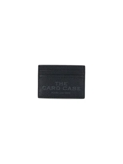 Marc Jacobs Black Card-holder With Embossed Logo In Leather Woman In Black