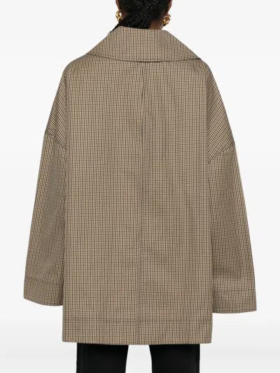 Totême Double-breasted Checked Jacket In Brown