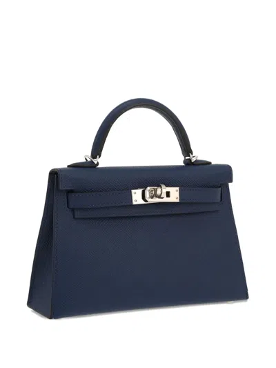 Pre-owned Hermes 2023 Kelly 20 Shoulder Bag In Blue