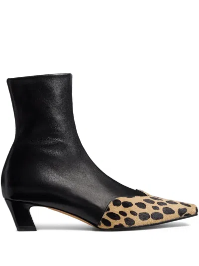 Khaite Nevada Stretch-leather Ankle Boots In Black