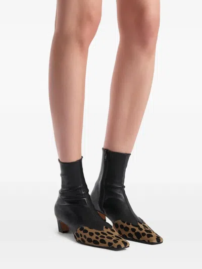 Khaite Nevada Stretch-leather Ankle Boots In Black