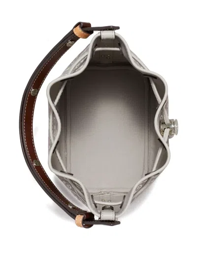 Tory Burch Mini T Monogram Jacquard Utility Bucket Bag In Gray