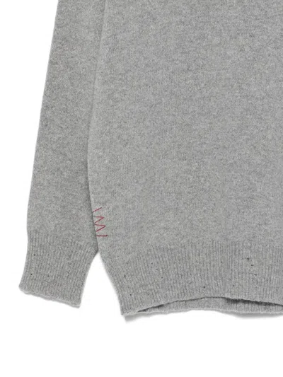Amaranto Classic Light Grey Crew Neck Sweater In Gray