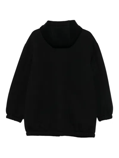 Plan C Hooded Zip-up Jacket In Black