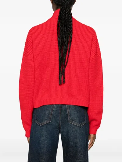 Alice And Olivia Holden Foldback Cardigan In Red