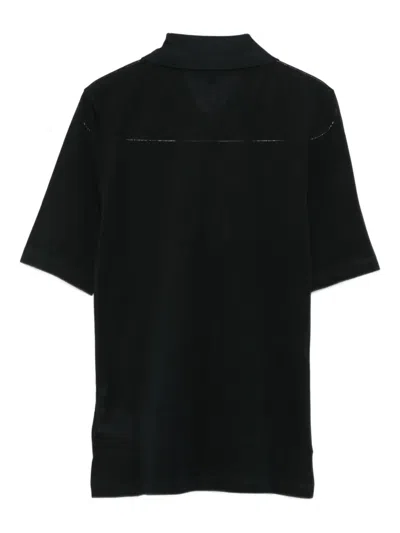 Lacoste Logo Patch Polo Shirt In Black