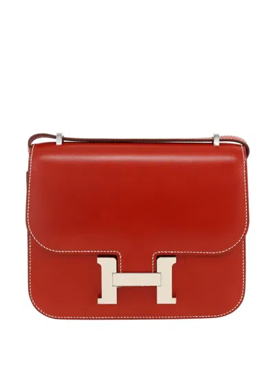 Pre-owned Hermes 2022 Mini Constance Shoulder Bag In Red