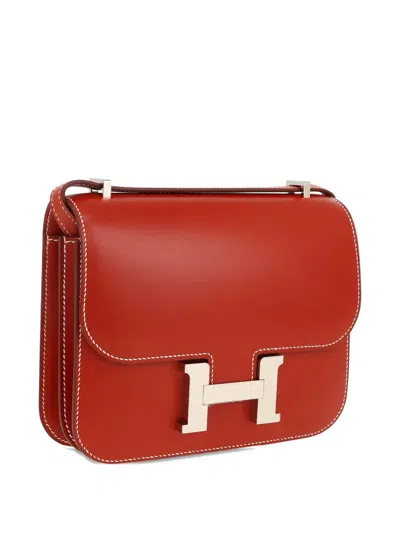 Pre-owned Hermes 2022 Mini Constance Shoulder Bag In Red