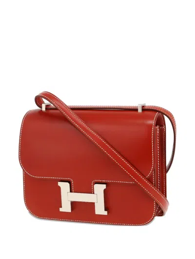 Pre-owned Hermes 2022 Mini Constance Shoulder Bag In Red