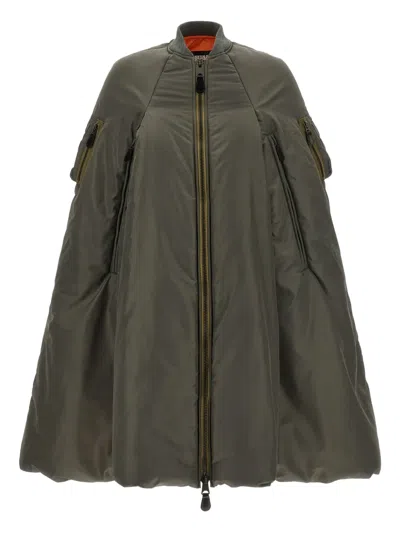 Junya Watanabe Oversized Bomber Style Cape Jacket In Green